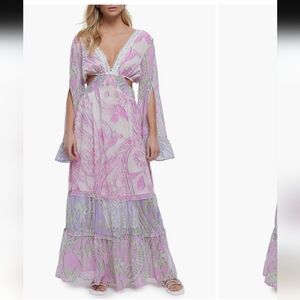 River Island Pink and Purple Long Sleeve Cover Up Dress